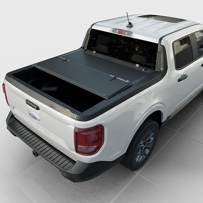 Low Profile Hard Folding Truck Bed Tonneau Cover Fits 2022-2026 Ford Maverick 4'6" Bed (54.4")
