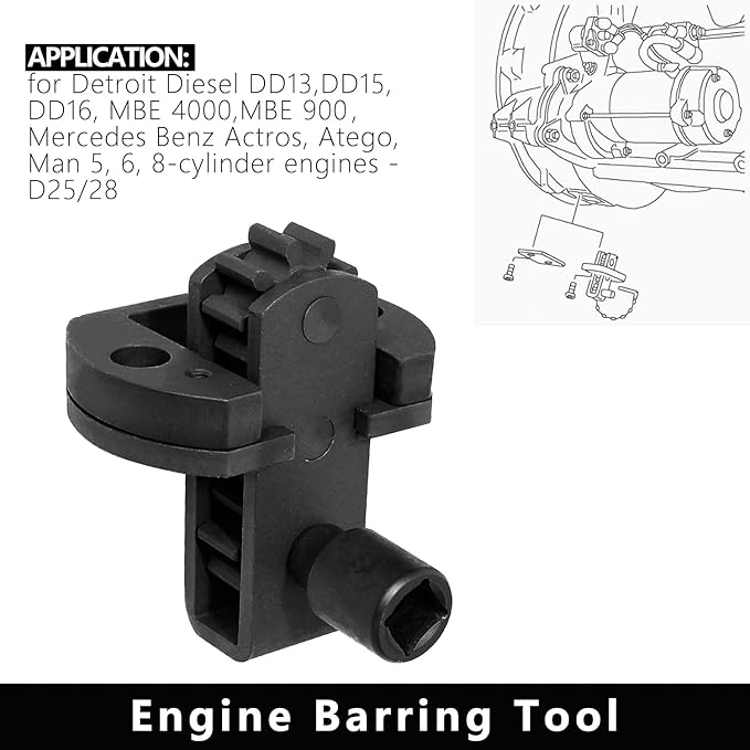 DPTOOL Engine Camshaft Timing Tool Kit Compatible with Detroit Diesel DD13 DD15 DD16 Engine TDC Locating Pin Brake Adjustment Tool Barring Tool Fuel Line Socket Replace W47058090900 W470589104000