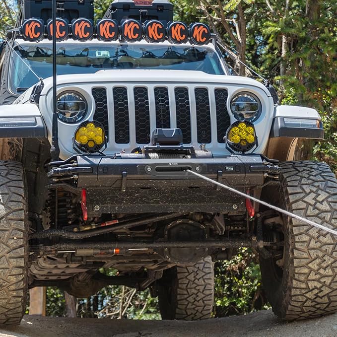 RUGCEL WINCH 12000lb 12V Truck Waterproof Electric Black Synthetic Rope Electric Winch with Hawse Fairlead,Wired Handle,2 Wireless Remote Control, Trailer Winch