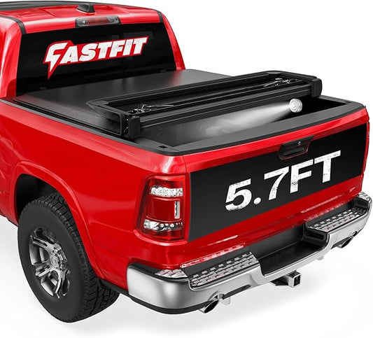 FASTFIT Soft Quad-Fold Tonneau Cover Fits 2009-2025 Ram 1500 with 5'7" (67.4in) Truck Bed w/o RamBox
