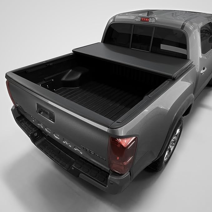 Tutel Low Profile Hard Shell Folding Truck Bed Tonneau Cover|Fits 2016-2023 Toyota Tacoma 6'2" Bed (73.7") - TTLTMLPT022
