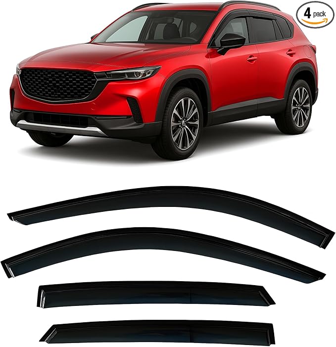 2023-2026 Tape-On Rain Guards for Mazda CX-50 Side Window Visor Deflectors 2.5 S Select Preferred Plus Premium Turbo Meridian CX50 Durable Vent Shades 2024 2025