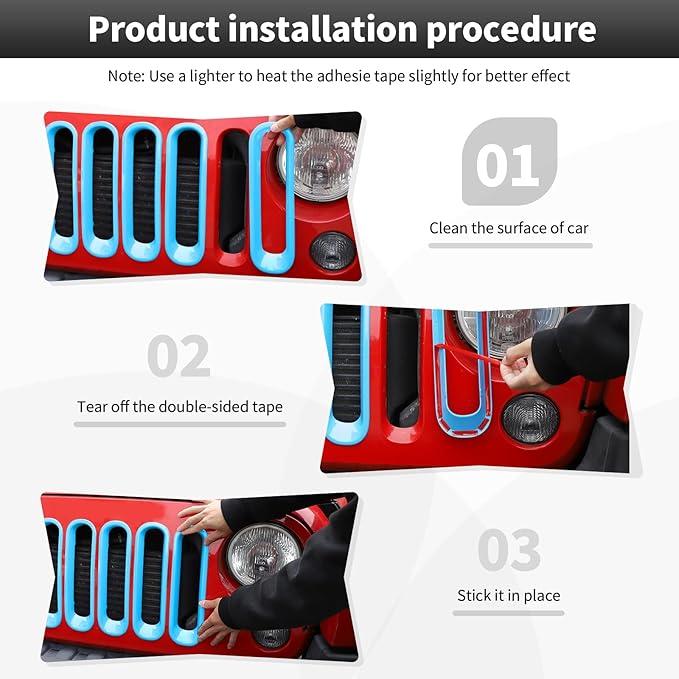 JK Grill Inserts Front Grille Mesh no Mesh Cover Guard for Jeep Wrangler JK 2007-2017 Clip-on Grille Accessories