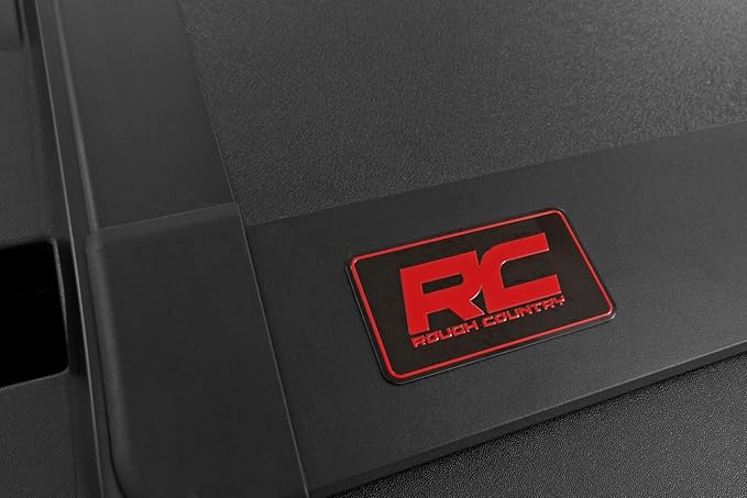 Rough Country Hard Tri-Fold Flip Up Truck Bed Tonneau Cover for Dodge Ram 1500 (2019-2025) TRX (2021-2025) - Flush Aluminum Bed Cover, Fits 5'7" (66.7") Bed