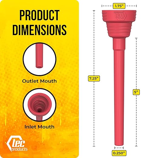 TEC Products FlexAll Quick Connect Oil Spout - Nitrile Rubber Screw-on Oil Change Funnel & Fluid Transfer - Fits Gallon, Quart, Pint Container - Ideal for Autos, Tractors & Boats (7.35 x 1.75 Inches)