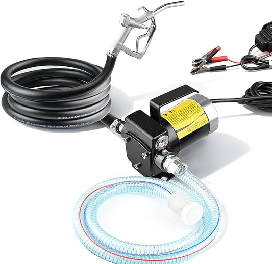 12V DC Gasoline Fuel Pump Kit, Self-priming Fuel Transfer Pump, Reversible Pumping, Overheat Protection, Explosion-proof, Suitable for Gasoline, Diesel, Mineral Oil, Kerosene