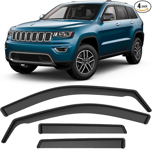 ACLONG in-Channel Rain Guards Black Window Visors Compatible with Jeep Grand Cherokee 2011 2012 2013 2014 2015 2016 2017 2018 2019 2020 Side Shatterproof Sun Visor Window Deflectors 4-Pieces