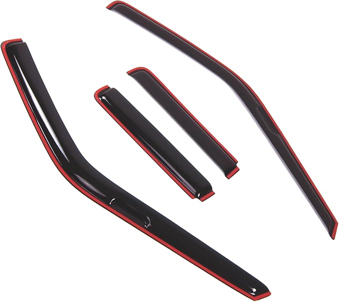 Tuningpros WD2-553i Dark Smoke 4 Pcs Set Window Visor (in-Channel) Deflector Rain Guard Compatible with 1990-1995 Nissan Pathfinder