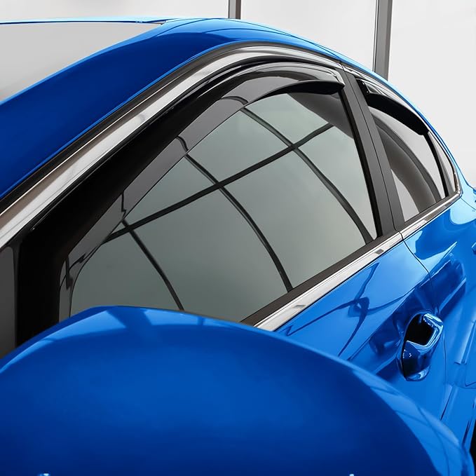 Goodyear Shatterproof in-Channel Window Deflectors for Kia Forte 2019-2024, Rain Guards, Window Visors for Cars, Vent Deflector, Car Accessories, 4 pcs - GY008163