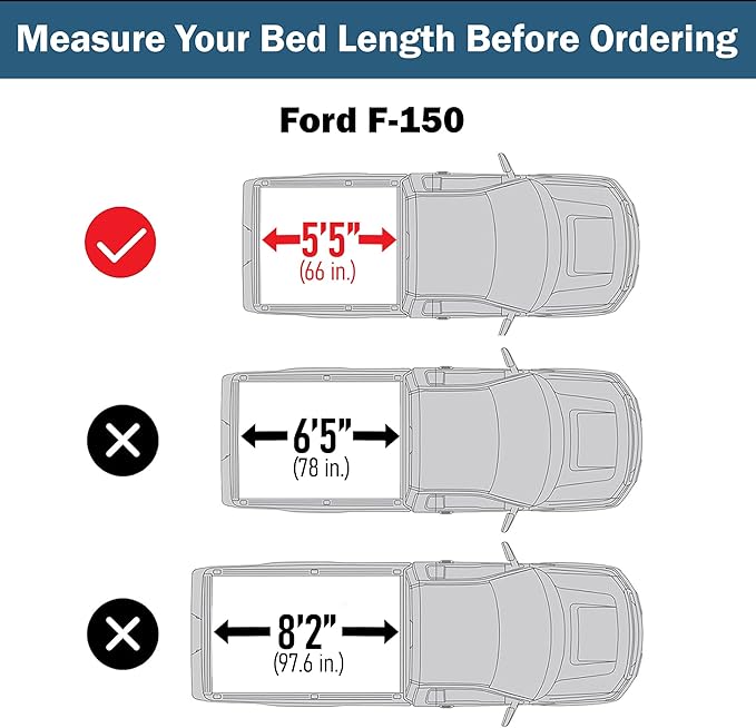 Low Profile Tri-Fold Truck Bed Tonneau Cover Fits 2004-2014 Ford F-150 | 5'5" (67") Bed | CFLPX013