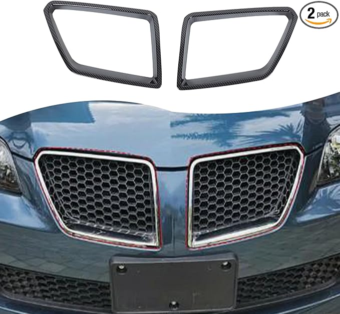 Car Front Bumper Grille Cover Trim Compatible with Pontiac G8 08-09/Holden Commodore 06-12 ABS Front Grille Bumper Grill protective cover decorative accessories (Carbon fiber)