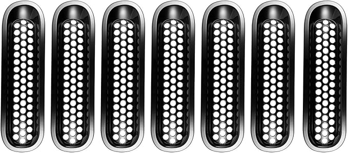 Hooke Road Black JK Grill Inserts Front Grille Mesh Cover Guard for Jeep Wrangler JK 2007-2015 Accessories