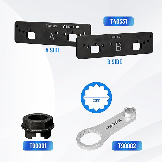 Engine Camshaft Locking Timing Tool Set Fit for Audi Porsche 3.0T 2.9T Hybrid Version CXT EA839 Engine,Camshaft Locking Device Tool, T40331,Mounting Removal Socket T40382,T90002