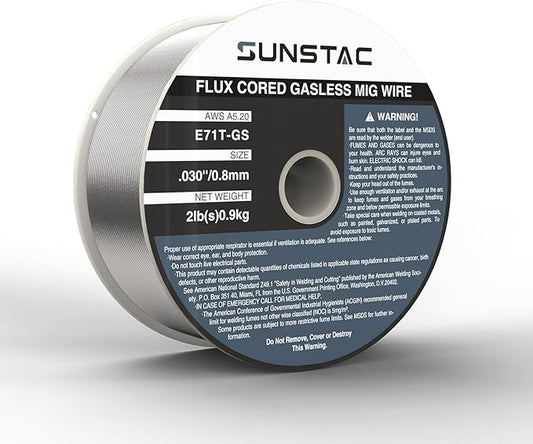 Flux Core Welding Wire E71T-GS 0.030" Gasless MIG Wire - 2LB ABS Spool for Mild/Carbon/Galvanized Steel (Indoor & Outdoor Use)