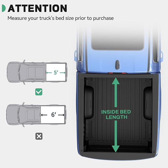 Soft Roll-Up Truck Bed Tonneau Cover Compatible with Nissan Frontier 2005-2026, 5 Ft Bed (NOT for México)