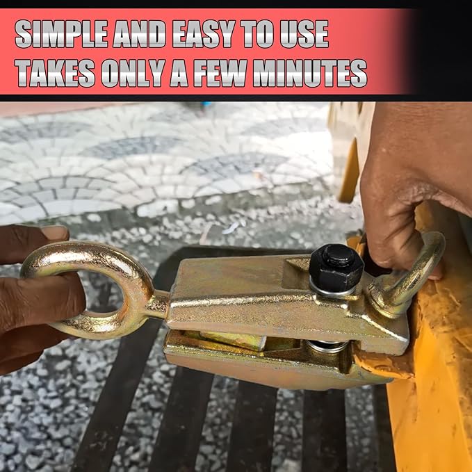 RANSOTO 5 Ton 2 Way Auto Body Clamp Frame Pulling Clamp with Self Tightening Grips for Top & Straight Repair Tool Kit