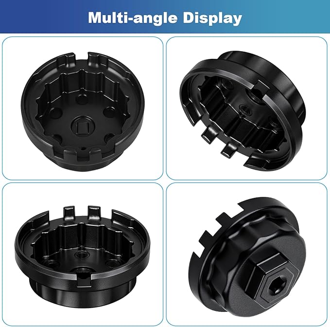 Professional 64mm 14 Flute Oil Filter Wrench for Toyota, Heavy Duty Cap Style Oil Filter Removal Tool Socket for Lexus, Camry, 4 Runner, RAV4, Tundra, Tacoma, Highlander and Scion with 2.5-5.7L Engine