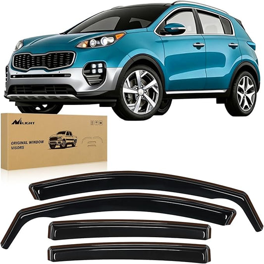 Nilight in-Channel Rain Guards for Kia Sportage 2017 2018 2019 2020 2021 2022, Vent Window Visors, Original Window Deflectors-4PCS