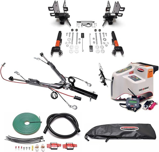 Roadmaster Sterling All-Terrain Tow Bar and Baseplate Combo with LED Bulbs & Even Supplemental Braking System fits 2018-2025 Wrangler JL with LED Taillights | Includes Decal