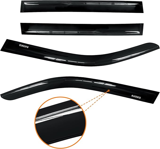 AUXKO Rain Guards for Subaru Forester 2025 2026, Window Vent Visors Accessory - Tape-On Rain Guard Window Visor for Subaru Forester, Easy Install Car Side Window Wind Deflectors & Visors Smoke Black