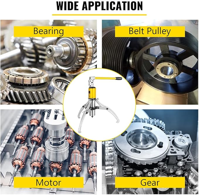 VEVOR Hydraulic Gear Puller, 15 Ton Max. Capacity Hydraulic Puller, 2 or 3 Jaws Bearing Hub Separator, 3.9"- 11.8" Hydraulic Puller Separator Tool for Pulling Hubs, Flanges, Gears, Bearings