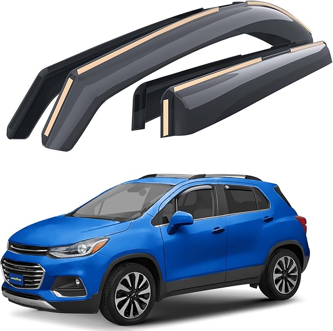 Goodyear Shatterproof in-Channel Window Deflectors for Chevrolet (Chevy) Trax 2014-2022/Buick Encore 2013-2022, Rain Guards, Window Visors for Cars, Vent Deflector, Car Accessories, 4pcs - GY003439LP