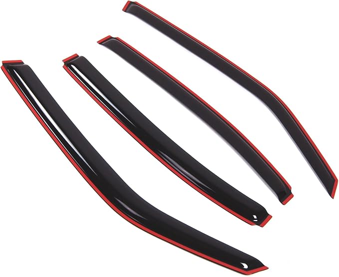 Tuningpros WD2-109i Dark Smoke 4 Pcs Set Window Visor (in-Channel) Deflector Rain Guard Compatible with 2006-2010 Dodge Charger