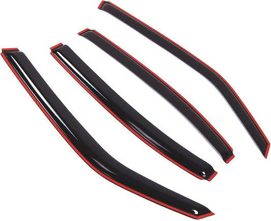 Tuningpros WD2-109i Dark Smoke 4 Pcs Set Window Visor (in-Channel) Deflector Rain Guard Compatible with 2006-2010 Dodge Charger