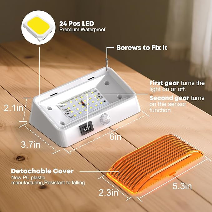 BlueFire RV Exterior LED Porch Light with Motion Sensor – Waterproof, Energy Efficient, Easy Installation, Bright Outdoor LED Lighting for Camper, Trailer, Motorhome (White)