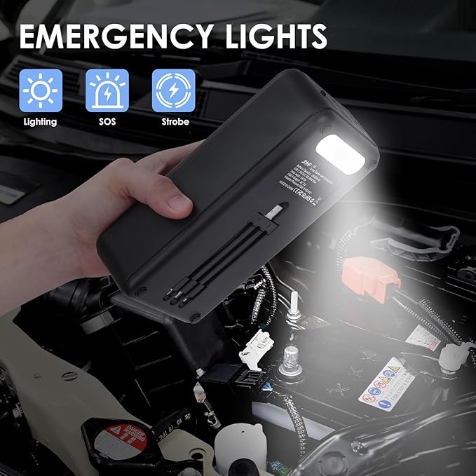 JIYHF 3000A Jump Starter with Air Compressor 150PSI Tire Inflator-12V Battery 8.0L Gasoline and 6.0L Diesel Engines, Portable Car Battery Jump Starter with Solar Panel and PD 45W Fast Charge (Gray)