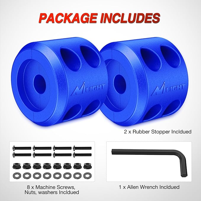 Nilight Winch Stopper for ATV UTV Truck SUV Winch Cable Hook Rubber Stopper 2 Pack Protect Towing Hook Synthetic Rope Winch Accessories Rope Line Saver with Stainless Steel Screws Allen Wrenc, Blue