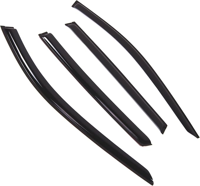 Tuningpros WD2-836 Dark Smoke 4 Pcs Set Window Visor (Outside Mount) Deflector Rain Guard Compatible with 2014-2016 Nissan Rogue