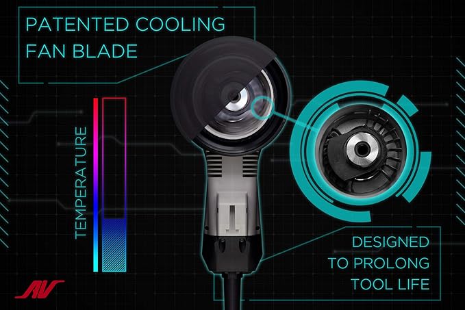 AirVANTAGE 6" Palm-Style, 2nd Generation Industrial Advanced Electric Sander Central-Vacuum with Low-Profile Pad (3/32- Hook & Loop)