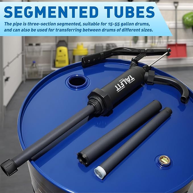 Lever Action Barrel Pump,55 Gallon Drum Pump, For Fuels, Chemicals, Corrosive Liquids, Water Based Fluids, Fits 5 to 55 Gallon Drums & Barrels (PPS - Ultra - Strong Corrosion Resistance)