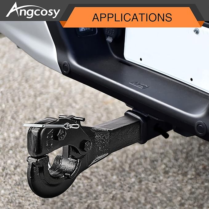 10-Ton Pintle Hook Trailer Hitches Receiver Hook for 2” Hitches Hitch Hook Military Receiver, 20000 lbs, 15” Length