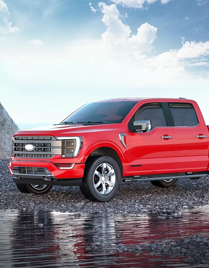 in-Channel Window Rain Guards Fit for Truck Ford F150 2021-2026 SuperCrew Extra Durable Window Visors Window Deflectors Vent Visors Vent Shades Car Accessories-4 pcs 2-Q11-Gai