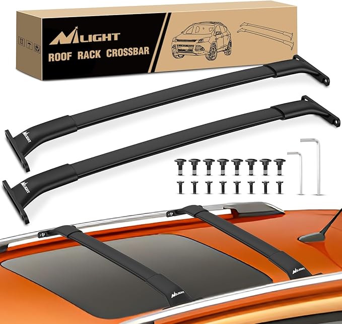 Nilight Roof Rack Cross Bars Fit for Ford Escape KUGA 2013 2014 2015 2016 2017 2018 2019 with Side Rails, Adjustable Aluminum Car Crossbars for Cargo Carrier Luggage Bike Kayak Rooftop Tent Snowboard