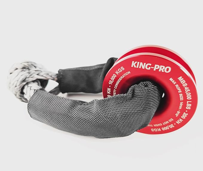 KING-PRO Snatch Recovery Ring, 45000 lbs Winch Snatch Block Pulley Towing Ring, for ATV UTV SUV Truck Off-Road Vehicle Towing Soft Shackle Recovery（Red）