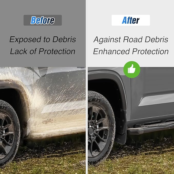 Nilight Mud Flaps for Toyota Tundra 2022 2023 2024 2025, No Drilling Precision Fit Exterior Accessories Heavy-Duty Splash Guards Protection, Front & Rear Set