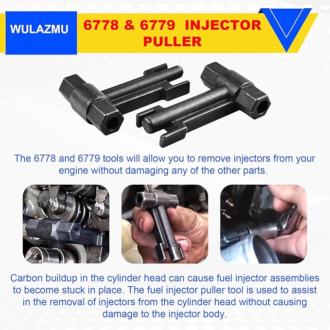6778&6779 Injector Puller, 7222 Injector Tube Remover Installer Tools Kit for GM 6.6L 2001-2011 Duramax Diesel, Replaces J-44639, J-46594, J-45910