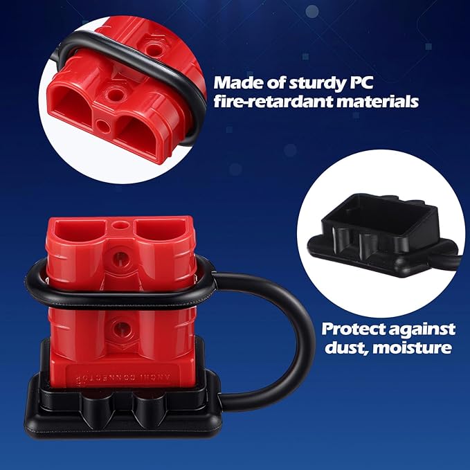 Frienda 4 Pieces 6-12 Gauge 50A Battery Quick Connector 12-36V Disconnect Wire Harness Plug Kit Battery Quick Connector Disconnect Plug for Motor Winch Trailer(50A)