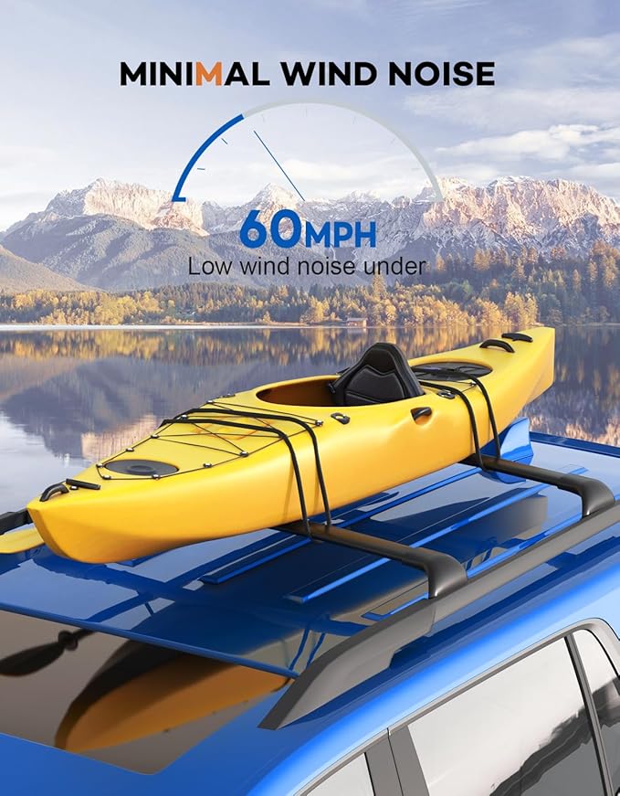 Roof Rack Cross Bars Compatible with Honda Pilot 2023 2024 2025 2026 Elite Sport Touring Trailsport (Except LX and EX-L) with Raised Side Rails, Heavy Duty All-Metal Aluminum Crossbar Luggage Racks