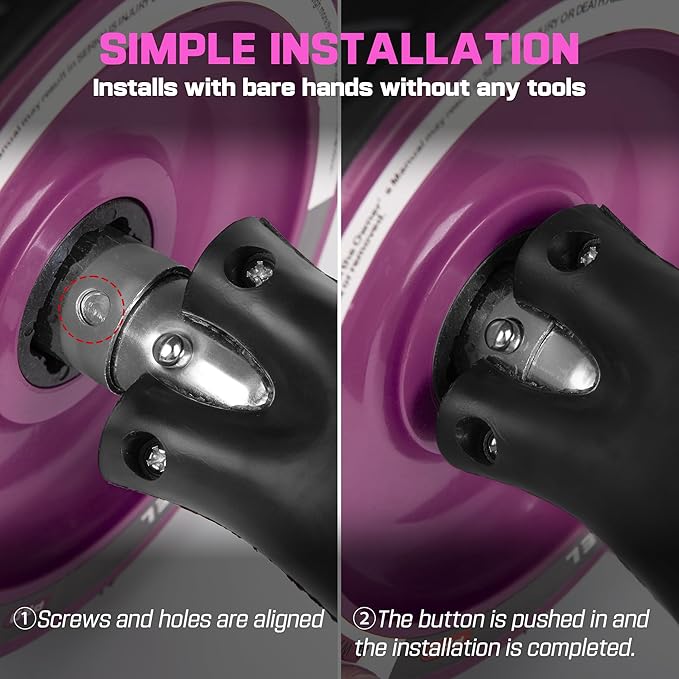 Ab Roller Wheel with Knee Pad Mat,Automatic Rebound Abdominal Wheel Abs Workout Equipment,Home Gym Equipment,No Noise Ab Wheel for Men&Women Abdominal