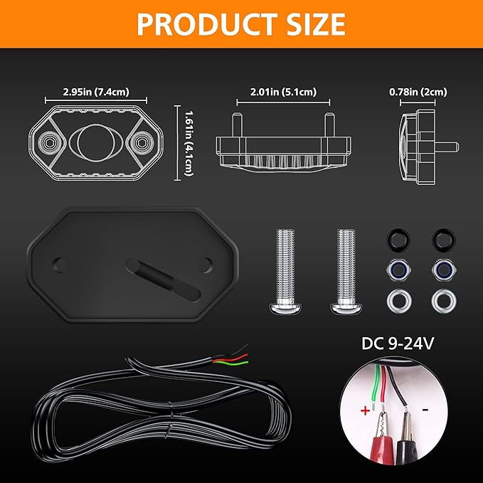 RV Lights Exterior White/Amber LED Aluminum Porch Light 12V IP68 Waterproof Campers Awning Lamp Replacement Kits for Trailers Truck Motorhome Travel Vehicles 4 PCS