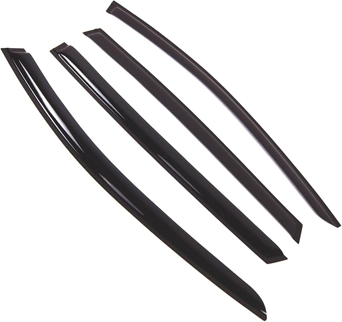 Tuningpros WD2-731B Dark Smoke 4 Pcs Set Window Visor (Outside Mount) Deflector Rain Guard Compatible with 2011-2013 Mercedes-Benz R320 R350 R500 R63