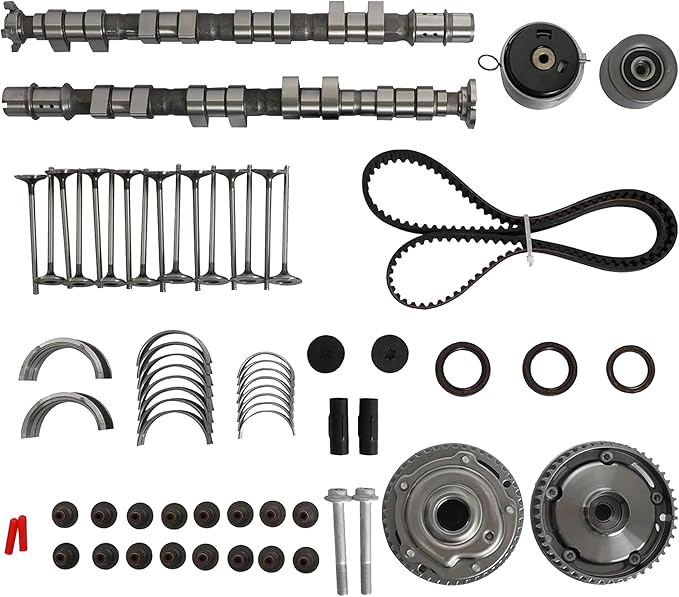 1.8 2Pcs Intake&Exhaust Camshaft Timing Belt Kit With VVT Gear Valves Bearings Kit Fit For Chevrolet Cruze Sonic Cruze Limited 1.8L L4 2011-2018 55571921 55571923 TCK338 TB338