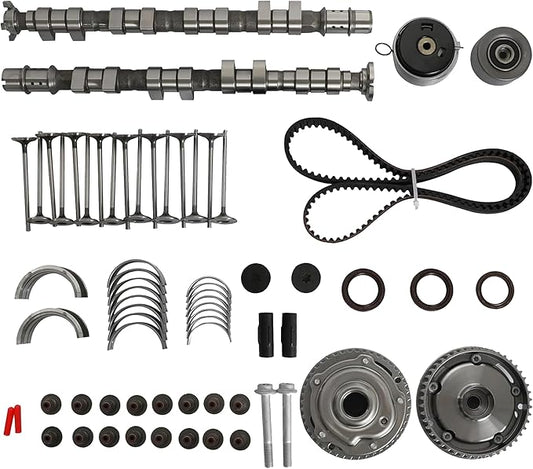1.8 2Pcs Intake&Exhaust Camshaft Timing Belt Kit With VVT Gear Valves Bearings Kit Fit For Chevrolet Cruze Sonic Cruze Limited 1.8L L4 2011-2018 55571921 55571923 TCK338 TB338