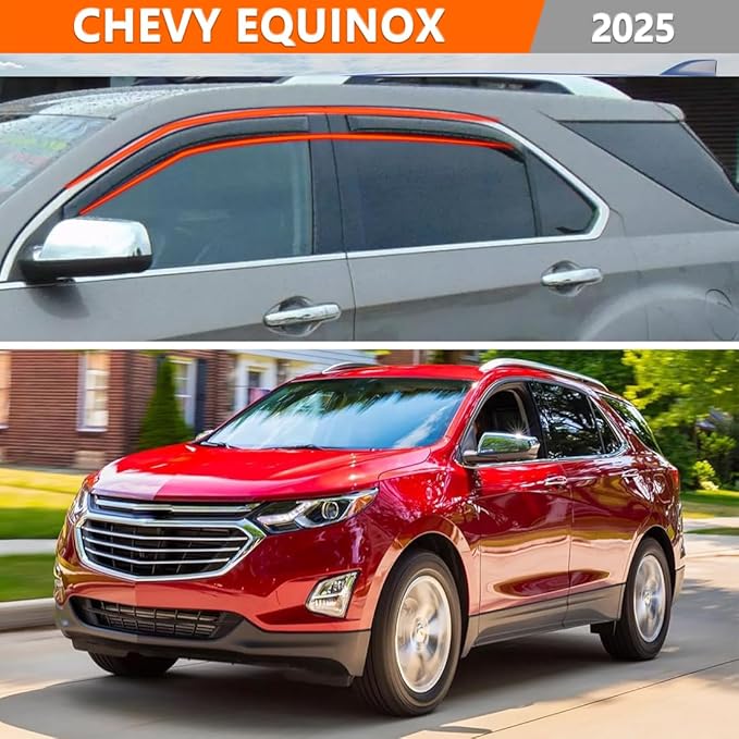 4PCS in-Channel Window Visor Rain Guards for 2025 Chevy Equinox, Extra Durable Side Window Deflectors, Wind Vent Visors