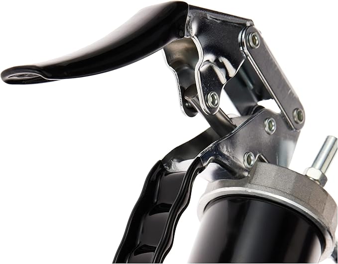 LUMAX LX-1152 Black Heavy Duty Deluxe Pistol Grease Gun with 18" Flex Hose, Handy 3-Way Loading - Fill with Standard Cartridge, Suction or Bulk Fill. Convenient One-Hand Operation for Easy Greasing.