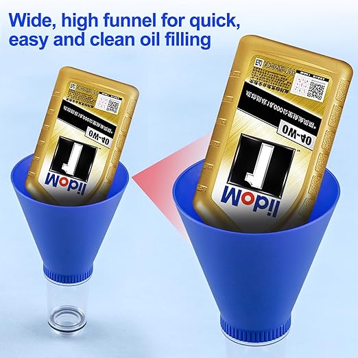 Locking Oil Funnel Engine Oil Funnel Oil Filter Funnels Oil Change Tools Threaded Locking No-Spill Tool Screws Directly Into Filler Fast and Easy Oil Change with No Mess